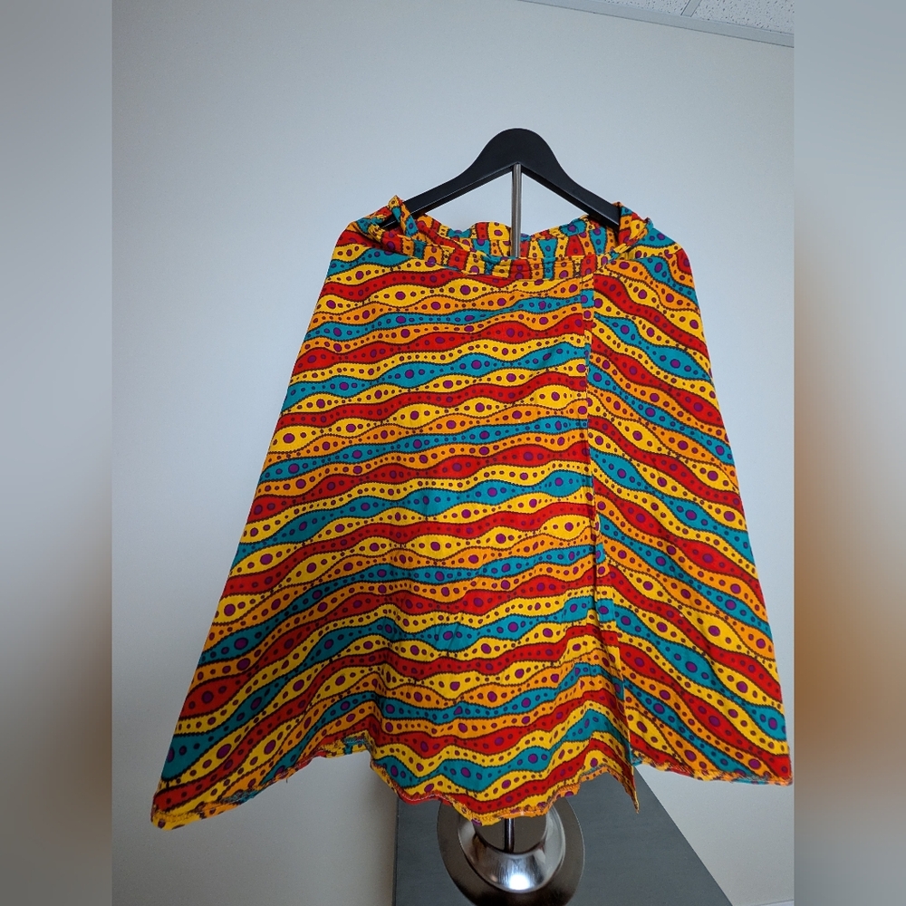 Vibrant A-Line Skirt in Red, Yellow, and Blue
